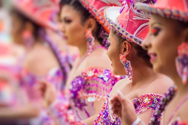 Χορευτές Στο Oruro Καρναβάλι Στη Βολιβία Δηλώθηκαν Unesco Πολιτιστική Κόσμο — Φωτογραφία Αρχείου