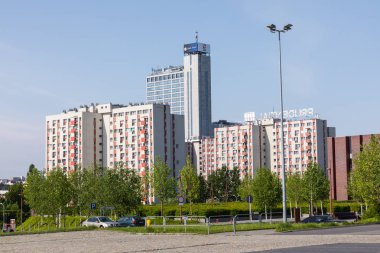 Katowice, Polonya - 05 Mayıs 2018: Altus kule Katowice, Polonya