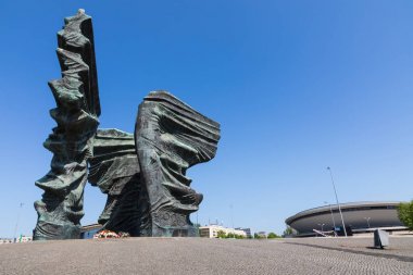 Katowice, Polonya - 05 Mayıs 2018: Silesian direnişçilerin anıt ben