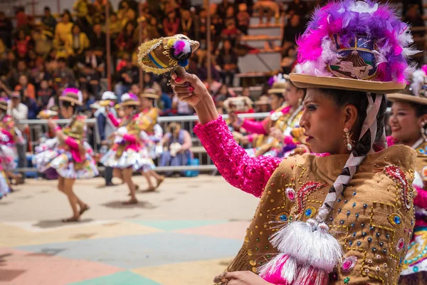 : Oruro, Bolivia - 10 Şubat 2018: Oruro karnaval, dansçılar — Stok fotoğraf