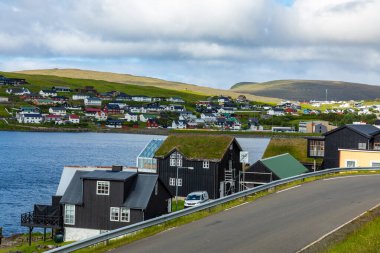 Miovagur Köyü, Faroe Adaları, Danimarka.