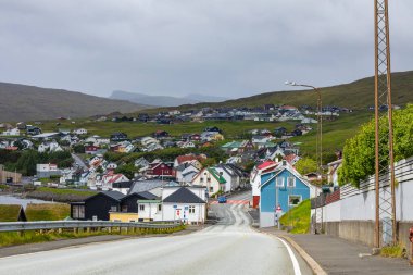 Miovagur Köyü, Faroe Adaları, Danimarka.
