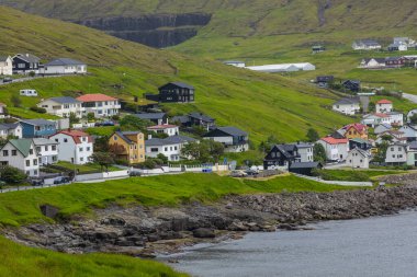 Sandavagur Köyü, Faroe Adaları, Danimarka. 