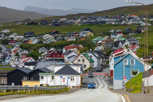 Miovagur pueblo, Situado en las Islas Feroe, Dinamarca . —  Fotos de Stock