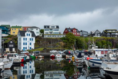 Torshawn, Faroe Adaları, Danimarka - 05 Temmuz 2019: Limandaki liman