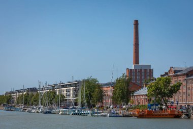 Turku, Finlandiya - 02 Ağustos 2019: Türk nehrine bakın