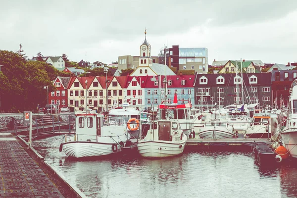 Torshavn, faroe Islands - July 05, 2019: old town of capital cit — 스톡 사진