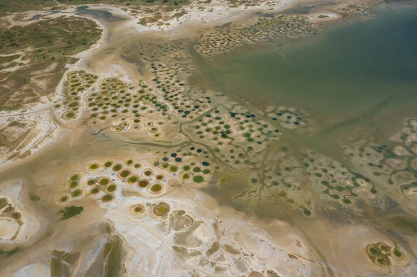 Vista aérea de la granja de sal artificial.. Senegal. África Occidental. Fotógrafo — Foto de Stock
