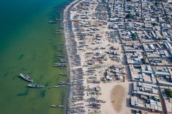 Вид з повітря на рибальське село Джиффер. Дельта Салума — стокове фото