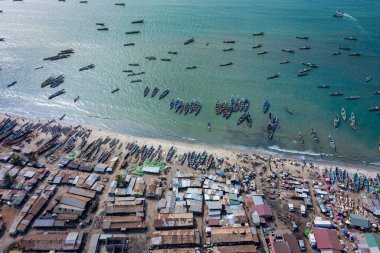 Aerial view of fishing village of Tanji. The Gambia. West Africa clipart