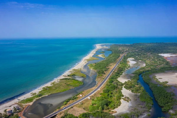 Luftaufnahme des Nationalparks im Süden von Gambia, Westafrika. — Stockfoto