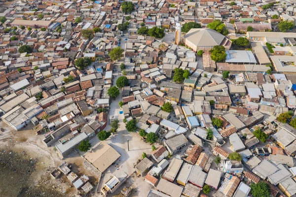 Luchtfoto van Joal Fadiouth. Unesco site Foto gemaakt door drone f — Stockfoto