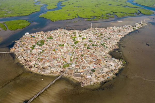 Вид з літака Joal Fadiouth. Unesco site Photo made by drone f — стокове фото