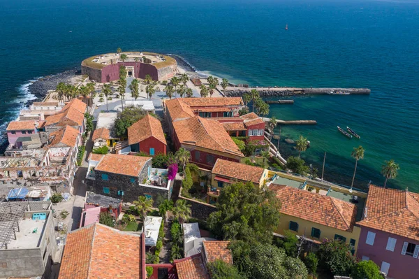 Vista aérea de la isla Goree. Gorée. Dakar, Senegal. ¡África! Pho. — Foto de Stock