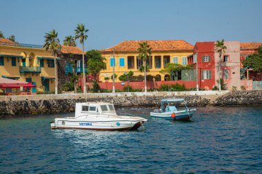 Goree Adası, Dakar, Senegal 'de geleneksel mimari. Batı A