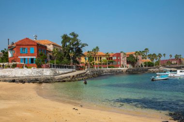 Goree Adası, Dakar, Senegal 'de geleneksel mimari. Batı A