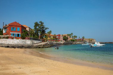 Goree Adası, Dakar, Senegal 'de geleneksel mimari. Batı A
