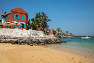 Goree Adası, Dakar, Senegal 'de geleneksel mimari. Batı A