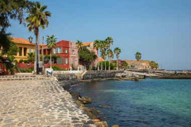 Goree Adası, Dakar, Senegal 'de geleneksel mimari. Batı A