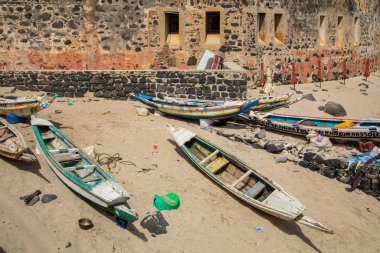 Goree Adası, Dakar, Senegal 'de geleneksel mimari. Batı A