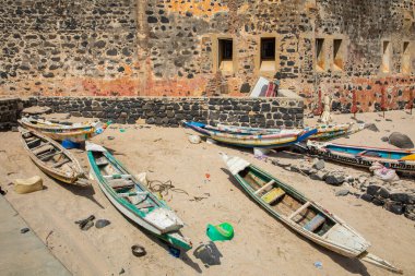 Goree Adası, Dakar, Senegal 'de geleneksel mimari. Batı A