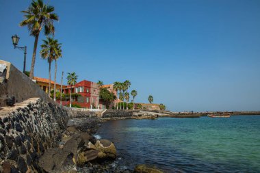 Goree Adası, Dakar, Senegal 'de geleneksel mimari. Batı A