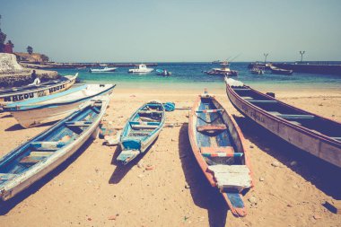 Goree Adası, Dakar, Senegal 'de geleneksel mimari. Batı A