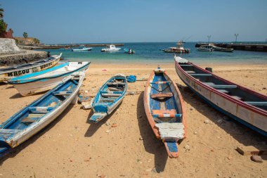 Goree Adası, Dakar, Senegal 'de geleneksel mimari. Batı A