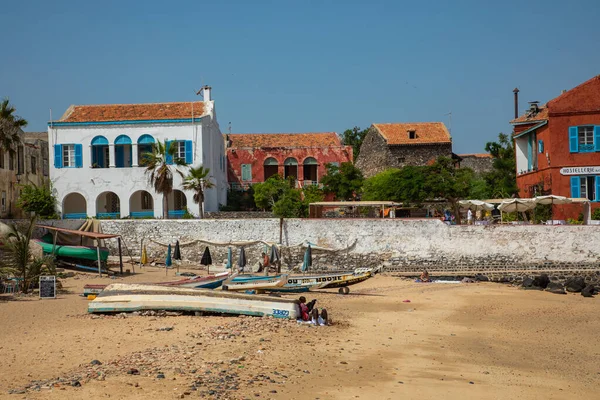Tradiční architektura na ostrově Goree, Dakar, Senegal. West A — Stock fotografie