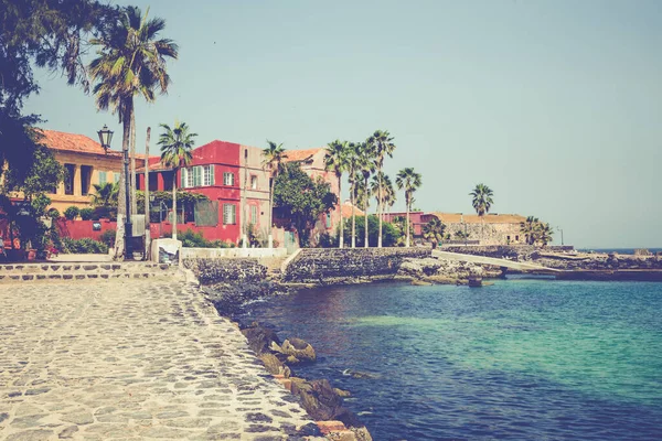 Goree Adası, Dakar, Senegal 'de geleneksel mimari. Batı A