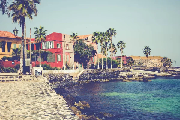 Goree Adası, Dakar, Senegal 'de geleneksel mimari. Batı A