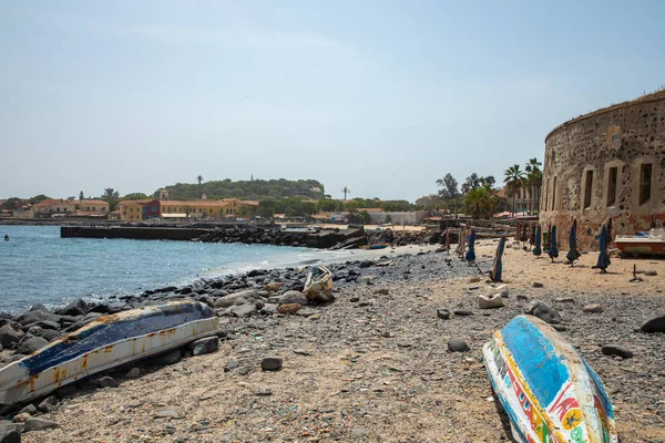 Hagyományos építészet Goree Island, Dakar, Szenegál. Nyugat A — Stock Fotó