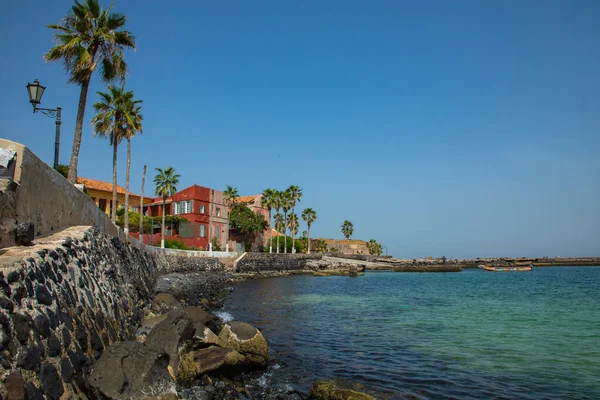 Hagyományos építészet Goree Island, Dakar, Szenegál. Nyugat A — Stock Fotó