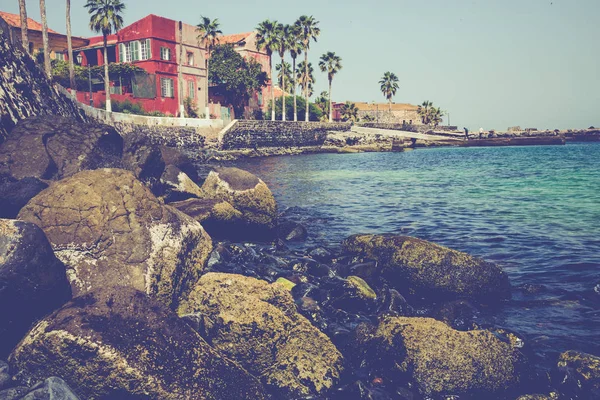 Hagyományos építészet Goree Island, Dakar, Szenegál. Nyugat A — Stock Fotó