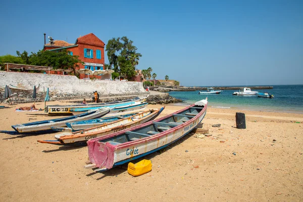Goree Adası, Dakar, Senegal 'de geleneksel mimari. Batı A