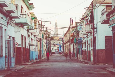 Havana, Küba - 10 Aralık 2019: Klasik Amerikan Renkli