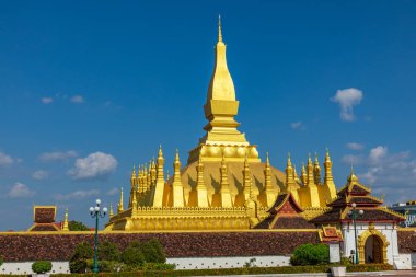 VIENTIANE, LAOS - OCTOBER 17, 2019: Pha That Luang temple - The 