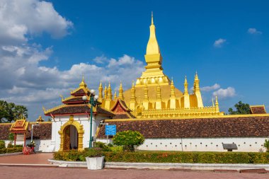 VIENTIANE, LAOS - OCTOBER 17, 2019: Pha That Luang temple - The 