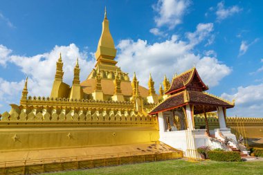 VIENTIANE, LAOS - OCTOBER 17, 2019: Pha That Luang temple - The 