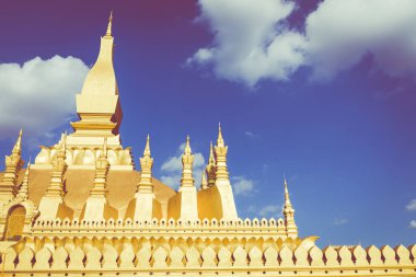 VIENTIANE, LAOS - OCTOBER 17, 2019: Pha That Luang temple - The 