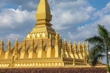 VIENTIANE, LAOS - OCTOBER 17, 2019: Pha That Luang temple - The 