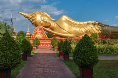 Pha That Luang temple in Laos. Southeast Asia. 