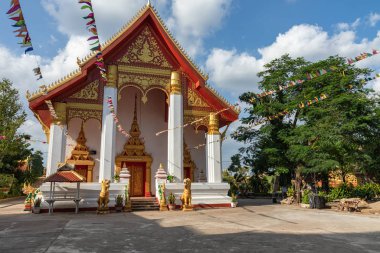 VIENTIANE, LAOS - OCTOBER 17, 2019:Pha That Luang temple in Laos