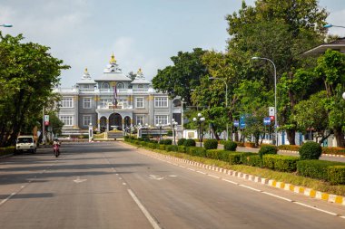 Vientiane, Laos - 05 Ekim 2019: Vientiane başkanlık sarayı