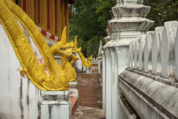 Haw Phra Kaew 'daki ejderha heykelleri, Ho Prakeo, Hor olarak da yazılır. — Stok fotoğraf