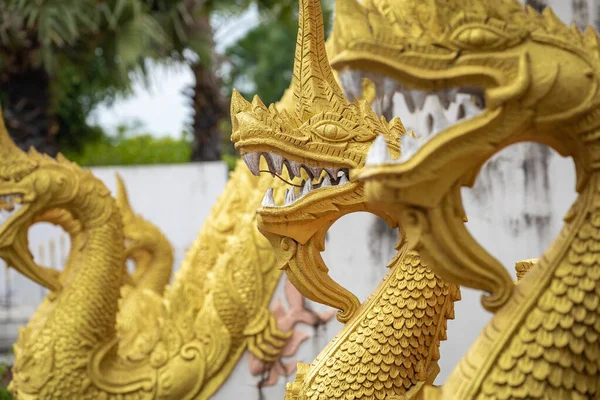 Dragons statues at Haw Phra Kaew, also written as Ho Prakeo, Hor — 스톡 사진