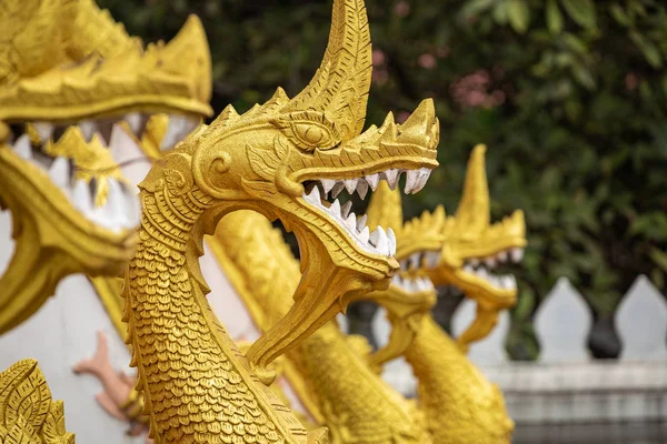 Dragons statues at Haw Phra Kaew, also written as Ho Prakeo, Hor — 스톡 사진