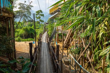 Vang Vieng Köprüsü, Laos Güneydoğu Asya.