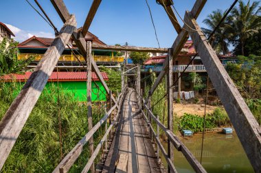 Vang Vieng Köprüsü, Laos Güneydoğu Asya. 