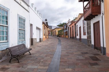 Beautiful colorful streets of old colonial town in Los Llanos de